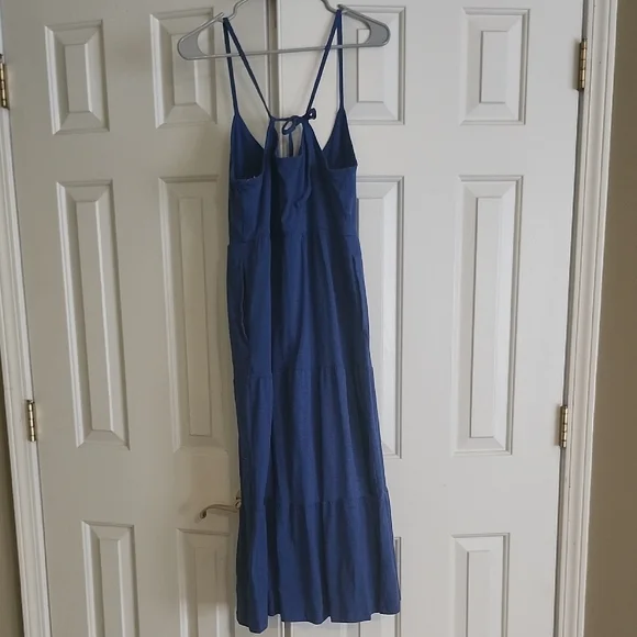 Old Navy Navy Blue Tiered Midi Dress - Picture 2 of 5